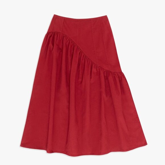 Lisa Says Gah Maeve Midi Skirt Red - Picture 1 of 6